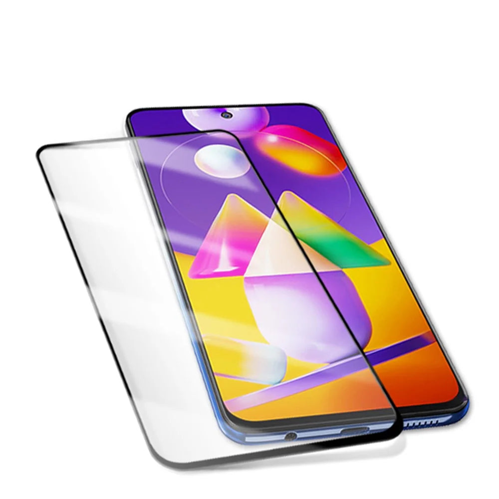 MOCOLO for Samsung Galaxy M31s [Full Glue] Silk Printing Tempered Glass Full Screen Film - Black - 4