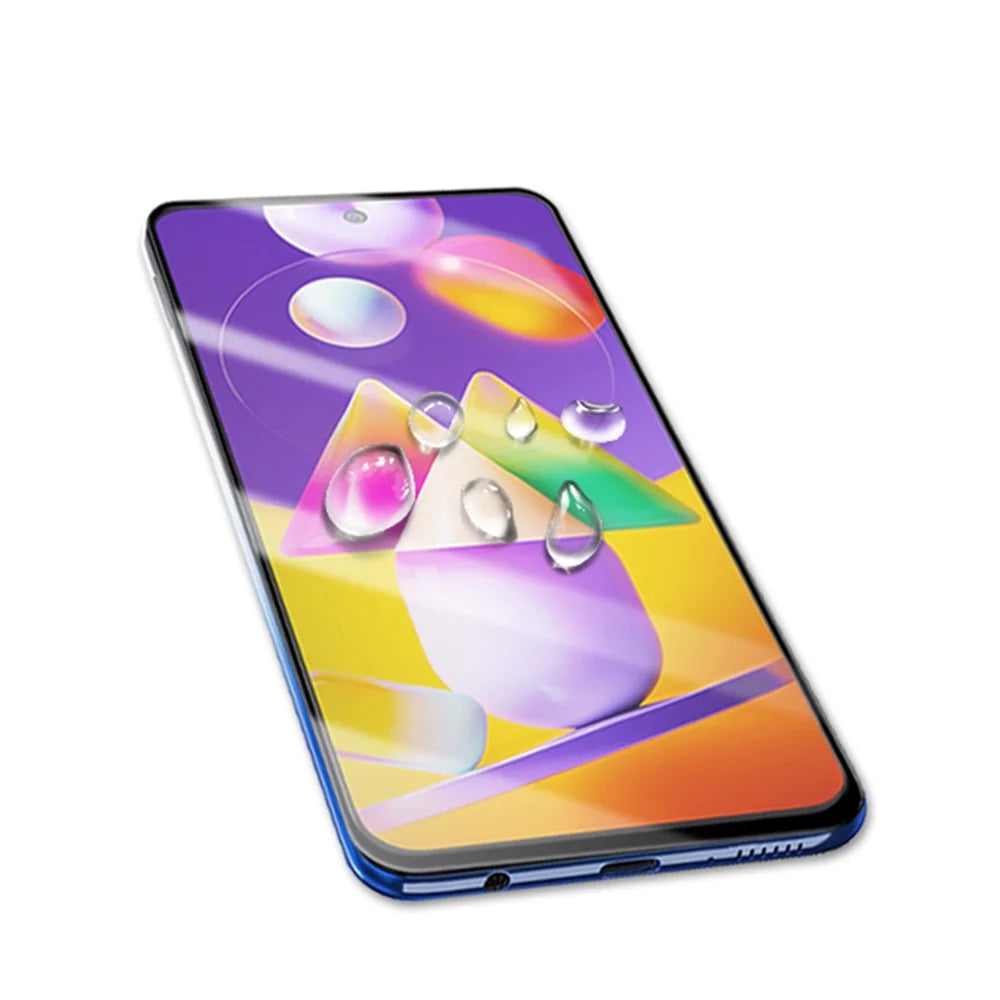 MOCOLO for Samsung Galaxy M31s [Full Glue] Silk Printing Tempered Glass Full Screen Film - Black - 5