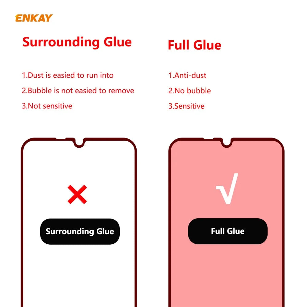 2PCS/Set HAT PRINCE Full Glue 0.26mm 9H 2.5D Arc Edge Full Size Tempered Glass Screen Film for Huawei Y6p - 3