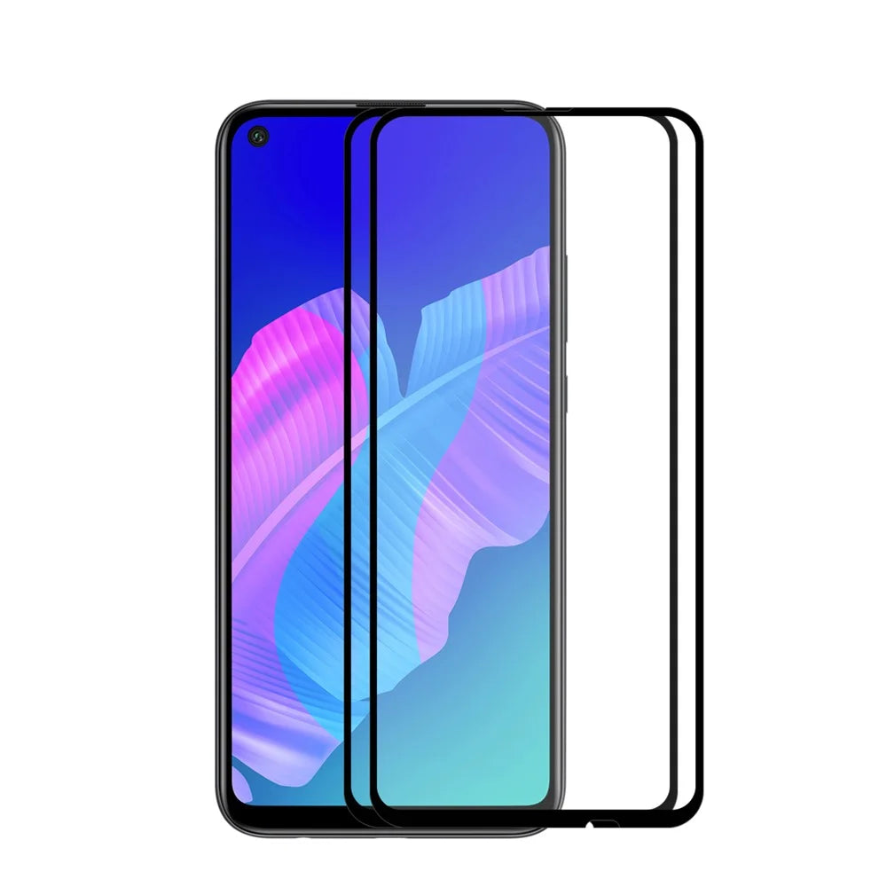 HAT PRINCE 2Pcs/Set Full Glue Full Size 0.26mm 9H 2.5D Tempered Glass Screen Film for Huawei Y7p/P40 lite E - 1