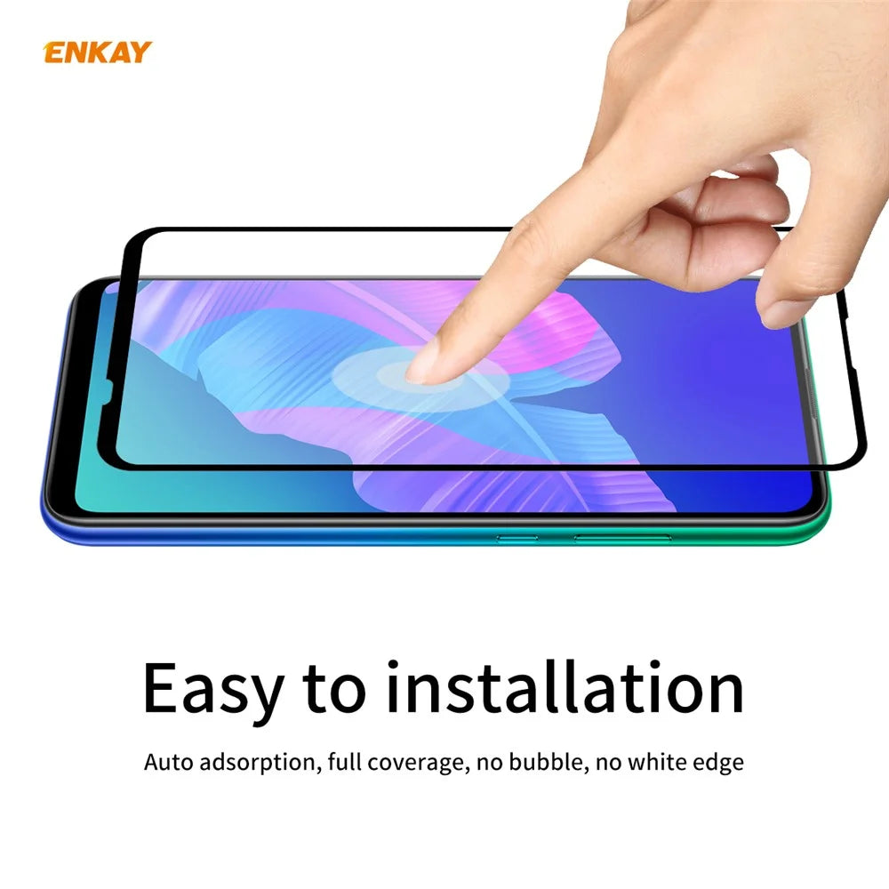 HAT PRINCE 2Pcs/Set Full Glue Full Size 0.26mm 9H 2.5D Tempered Glass Screen Film for Huawei Y7p/P40 lite E - 6