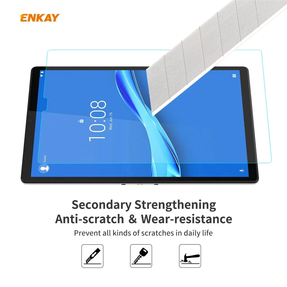 ENKAY 2Pcs/Set 0.33mm 9H 2.5D Arc Edge Tempered Glass Screen Protector for Lenovo Tab M10 Plus 10.3 TB-X606F/Tab K10 - 5