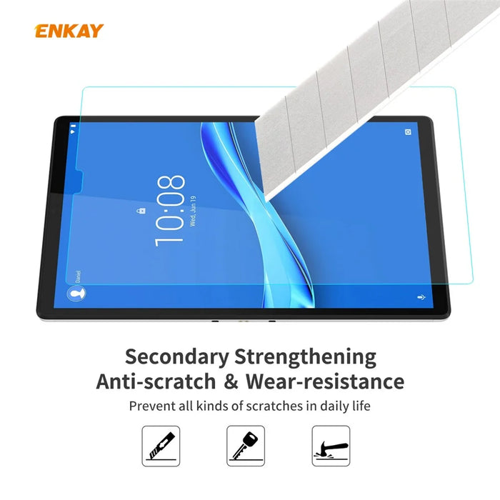 ENKAY 2Pcs/Set 0.33mm 9H 2.5D Arc Edge Tempered Glass Screen Protector for Lenovo Tab M10 Plus 10.3 TB-X606F/Tab K10 - 5