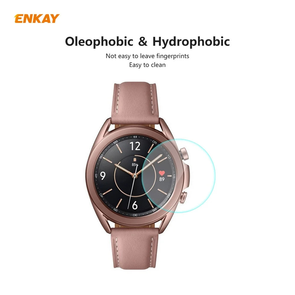 HAT PRINCE 2 Pcs/Set 0.2mm 9H 2.15D Arc Edge Tempered Glass Watch Screen Film for Samsung Galaxy Watch 3 41mm - 4