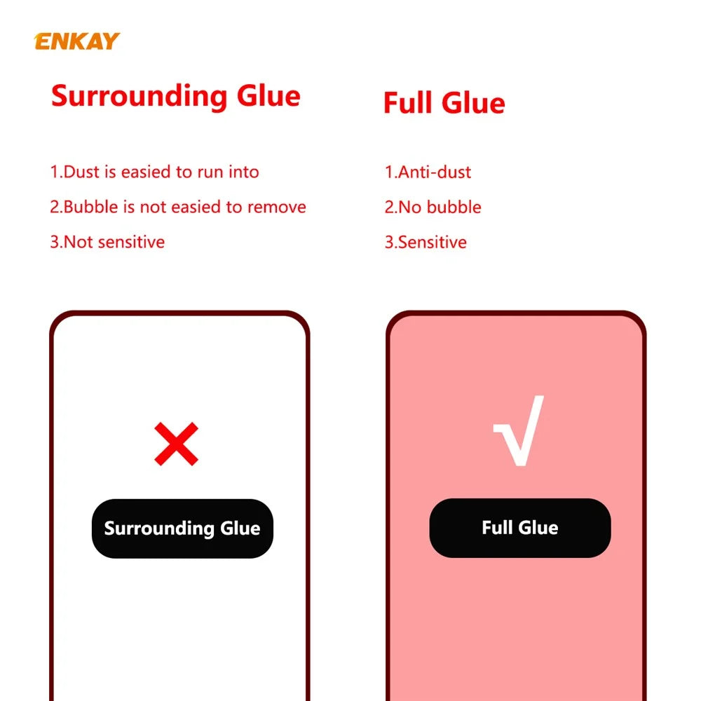 2PCS / Set ENKAY HAT PRINCE Full Glue 0.26mm 9H 2.5D Arc Edge Full Size Tempered Glass Screen Film for OnePlus Nord - 3