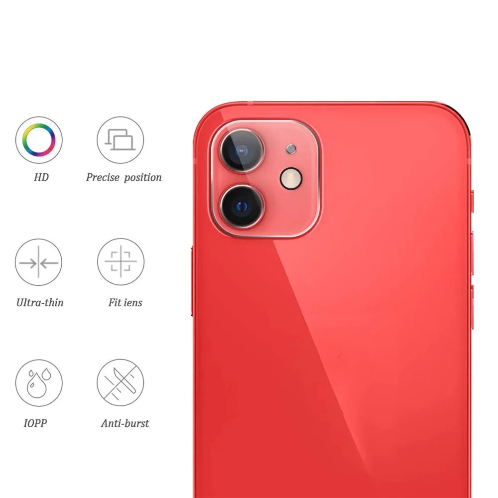 Self-Adhering Tempered Glass Back Camera Lens Protector Film [Ultra Clear] for iPhone 12 6.1 inch - 2