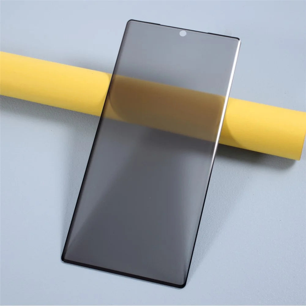 Silk Printing 3D Curved Full Coverage Anti-peep Tempered Glass Protector Film for Samsung Galaxy Note20 Ultra 5G / Galaxy Note20 Ultra [without Fingerprint Lock] - Transparent Black - 1