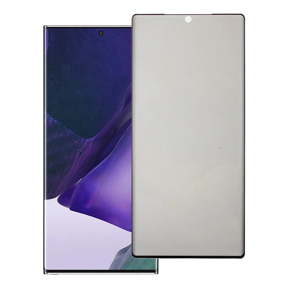 Silk Printing 3D Curved Full Coverage Anti-peep Tempered Glass Protector Film for Samsung Galaxy Note20 Ultra 5G / Galaxy Note20 Ultra [without Fingerprint Lock] - Transparent Black - 2