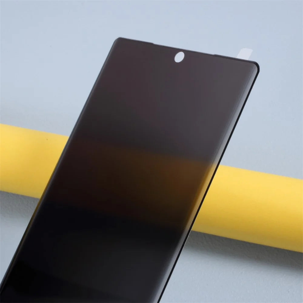 Silk Printing 3D Curved Full Coverage Anti-peep Tempered Glass Protector Film for Samsung Galaxy Note20 Ultra 5G / Galaxy Note20 Ultra [without Fingerprint Lock] - Transparent Black - 6
