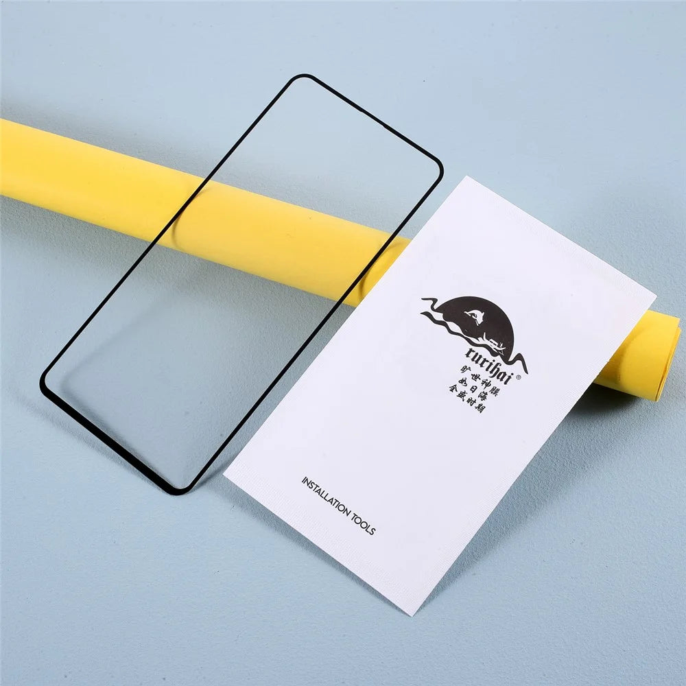 RURIHAI 0.26mm 2.5D Curved Full Glue Tempered Glass Full Size Screen Protector for Samsung Galaxy A51 SM-A515 - Black - 4