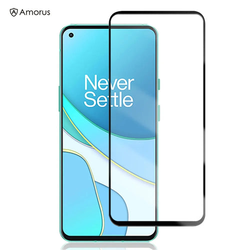 AMORUS Full Glue Full Size Silk Printing Tempered Glass Screen Protector Guard Film for OnePlus 8T - 1