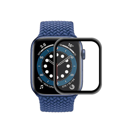 For Apple Watch SE3 / SE2 / SE1 / 6 / 5 / 4 44mm HAT PRINCE 0.2mm 9H Full Size Tempered Glass Screen Shield [3D Aluminum Alloy Edge] - 1