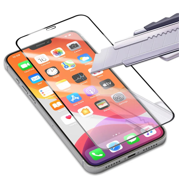 MOCOLO Full Coverage Tempered Glass Film for iPhone 12/12 Pro Screen Protector Full Glue Black - 5