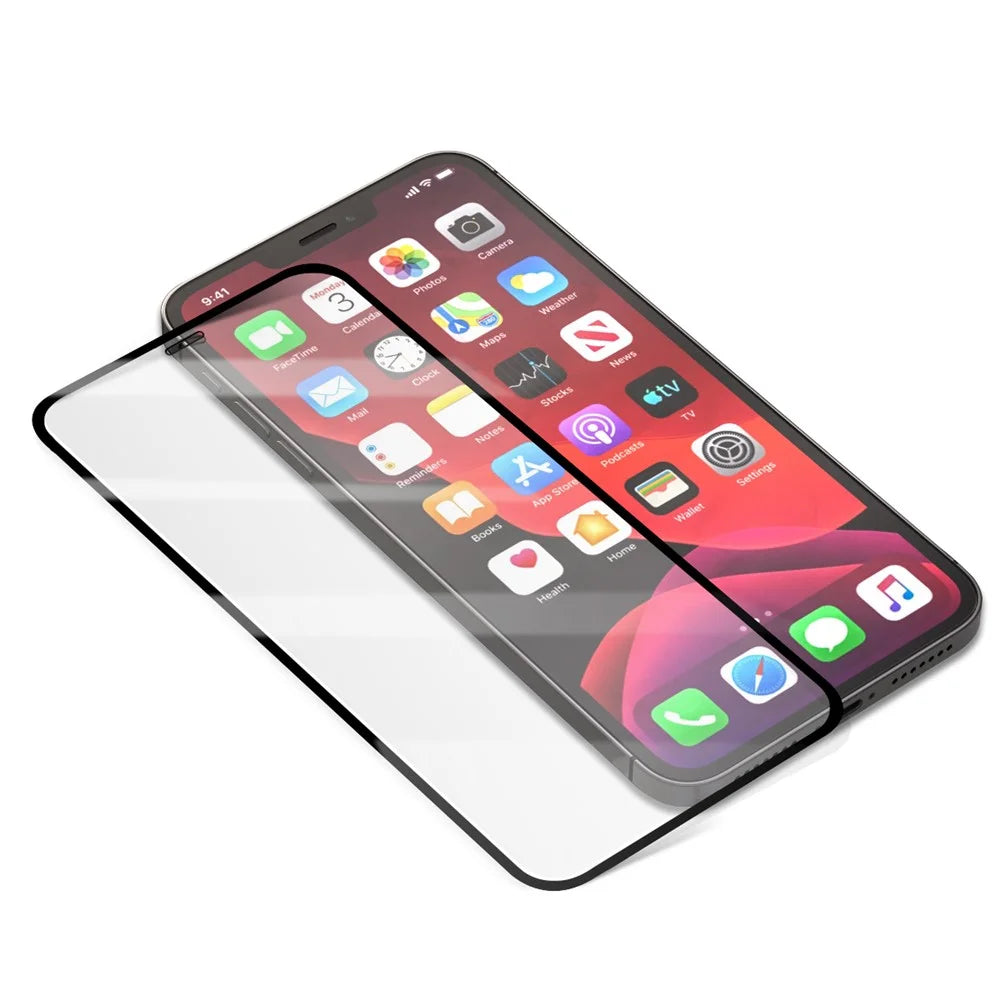 MOCOLO Full Coverage Film for iPhone 12 Pro Max Tempered Glass Screen Protector Full Glue Black - 3