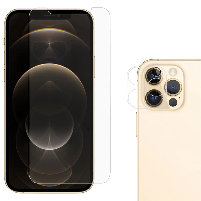 For iPhone 12 Pro 2.5D 9H Arc Edge Tempered Glass Screen Protector + Camera Lens Film - 1