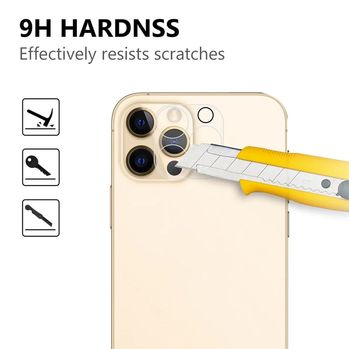 For iPhone 12 Pro 2.5D 9H Arc Edge Tempered Glass Screen Protector + Camera Lens Film - 3