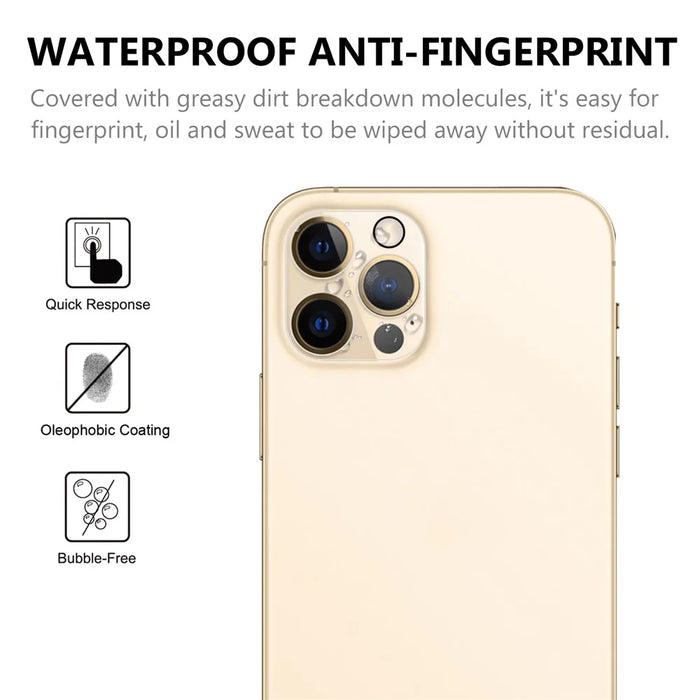 For iPhone 12 Pro 2.5D 9H Arc Edge Tempered Glass Screen Protector + Camera Lens Film - 4