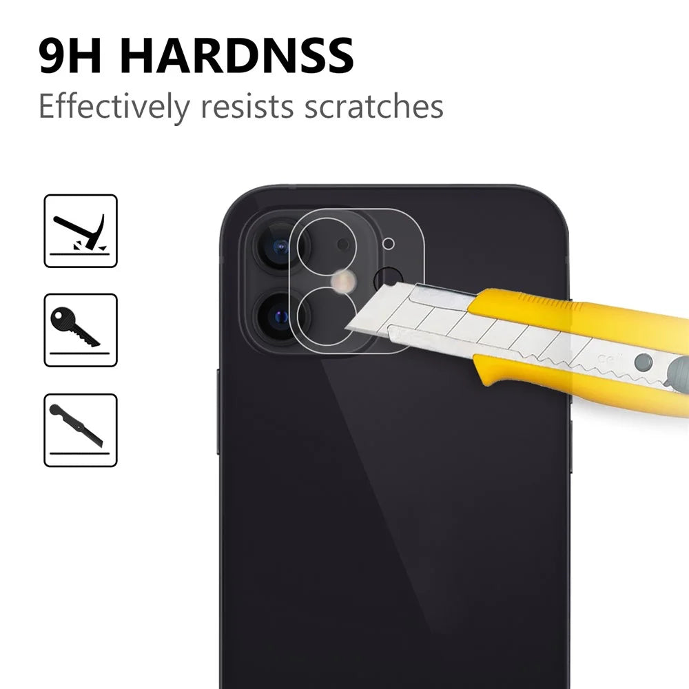 For iPhone 12 mini 5.4 inch Quality 2.5D 9H Arc Edge Tempered Glass Screen Protector + Camera Lens Film - 3