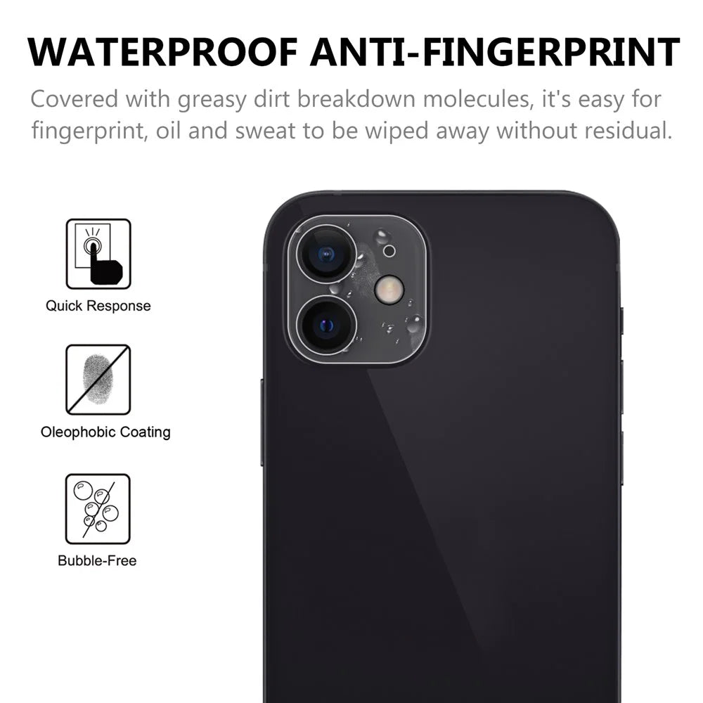 For iPhone 12 mini 5.4 inch Quality 2.5D 9H Arc Edge Tempered Glass Screen Protector + Camera Lens Film - 4
