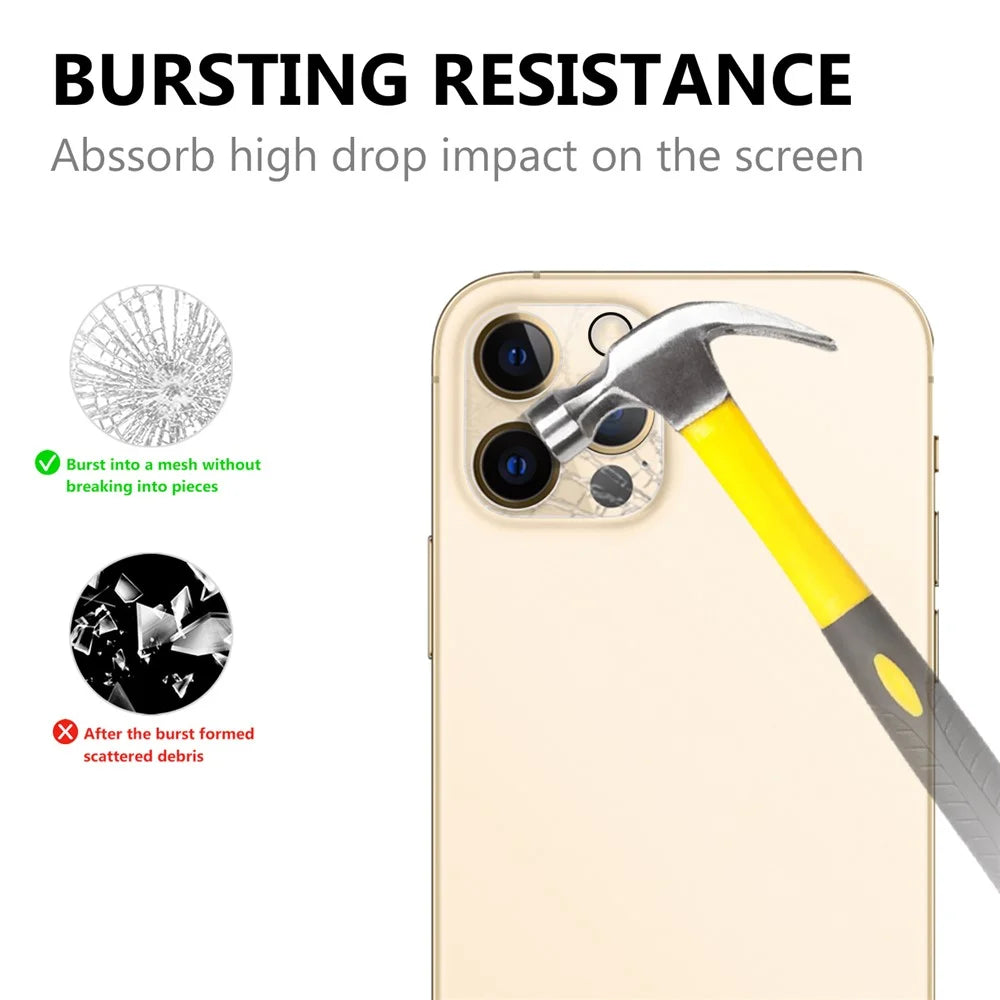 For iPhone 12 Pro Max 2.5D 9H Arc Edge Tempered Glass Screen Protector + Camera Lens Film - 2