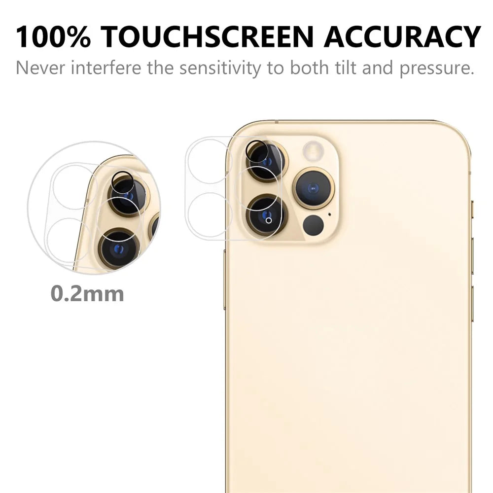 For iPhone 12 Pro Max 2.5D 9H Arc Edge Tempered Glass Screen Protector + Camera Lens Film - 6
