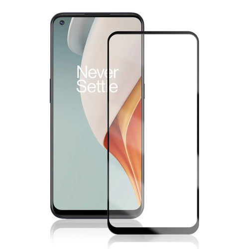 AMORUS Silk Print Full Coverage Full Glue for OnePlus Nord N10 5G HD Tempered Glass Screen Film - Black - 1