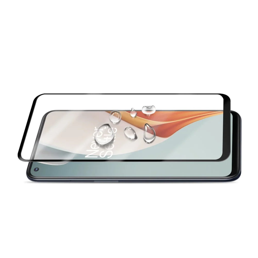 AMORUS Silk Print Full Coverage Full Glue for OnePlus Nord N10 5G HD Tempered Glass Screen Film - Black - 3