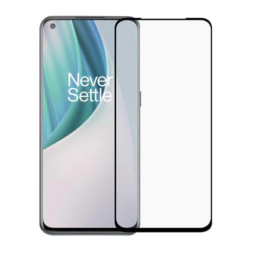Tempered Glass Screen Protector for OnePlus Nord N10 5G, Black Edge to Edge Full Coverage Ultra HD Clear Full Glue Film - 1