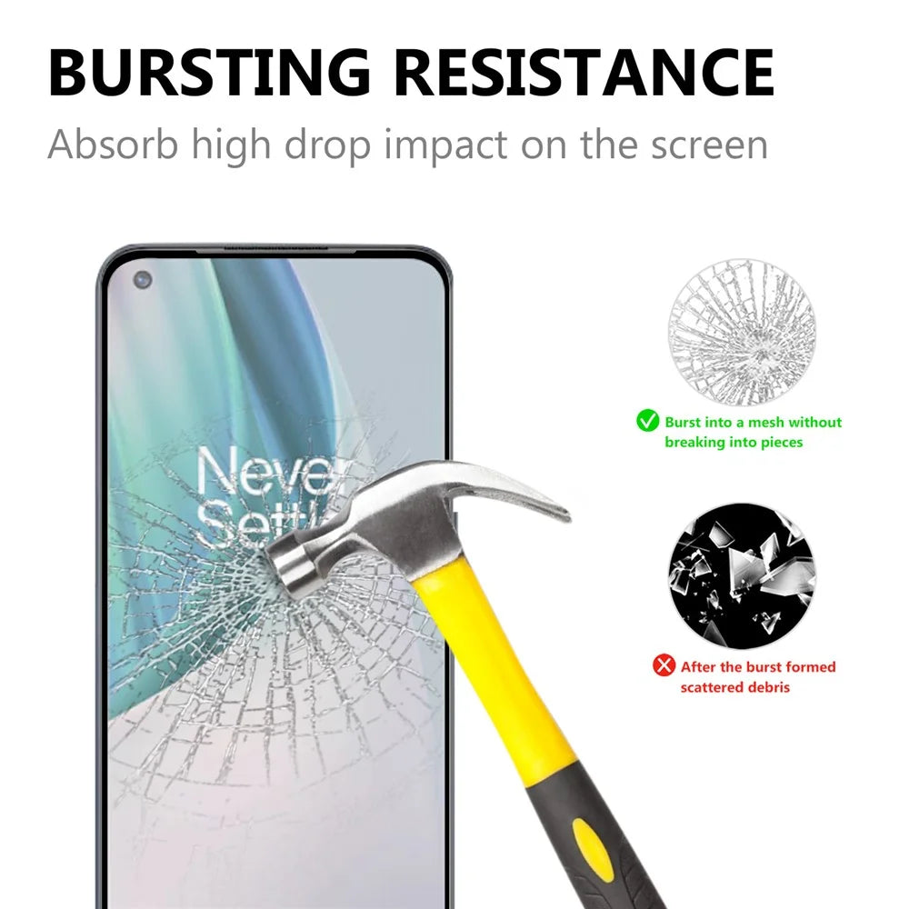 Tempered Glass Screen Protector for OnePlus Nord N10 5G, Black Edge to Edge Full Coverage Ultra HD Clear Full Glue Film - 2