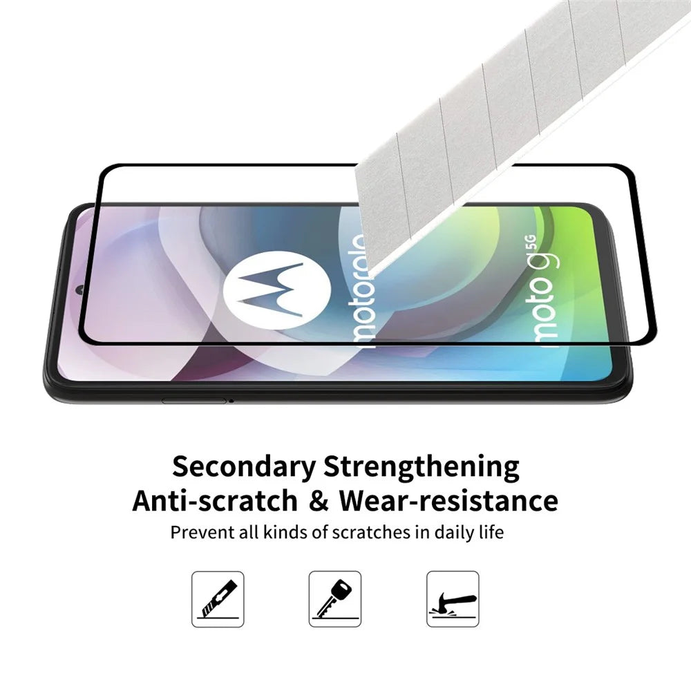 HAT PRINCE 0.26mm 9H 2.5D Film for Motorola Moto G 5G Full Glue Tempered Glass Screen Protector - 5