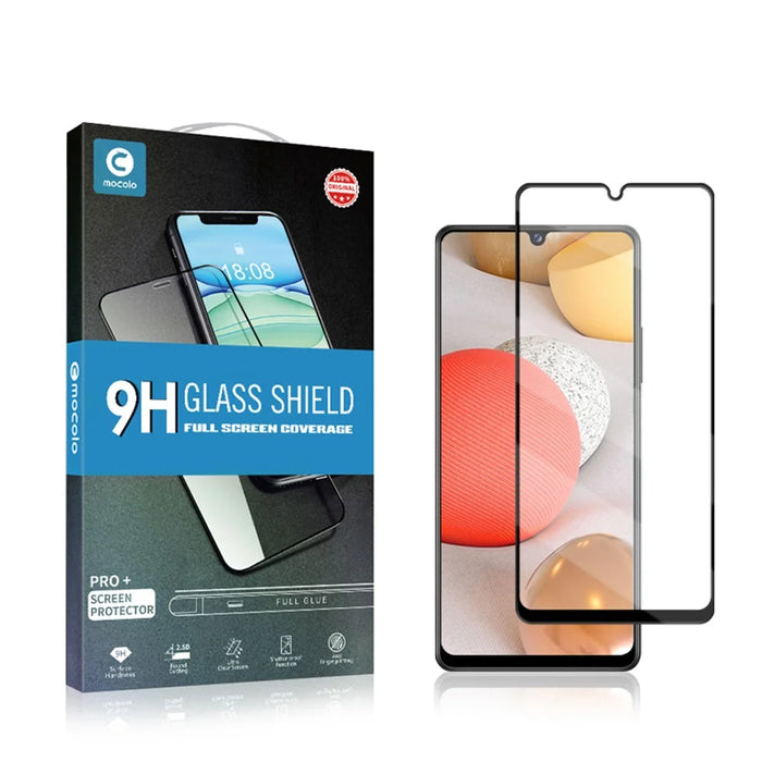 MOCOLO Full Glue Silk Printing Complete Covering Tempered Glass Screen Protector for Samsung Galaxy A42 5G - Black - 2