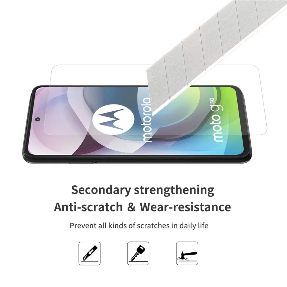 2Pcs/Set HAT PRINCE 0.26mm 9H 2.5D Arc Edge Tempered Glass Screen Protector for Motorola Moto G 5G - 5