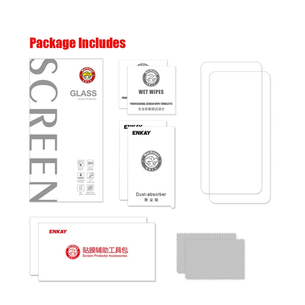 2Pcs/Set HAT PRINCE 0.26mm 9H 2.5D Arc Edge Tempered Glass Screen Protector for Motorola Moto G 5G - 7