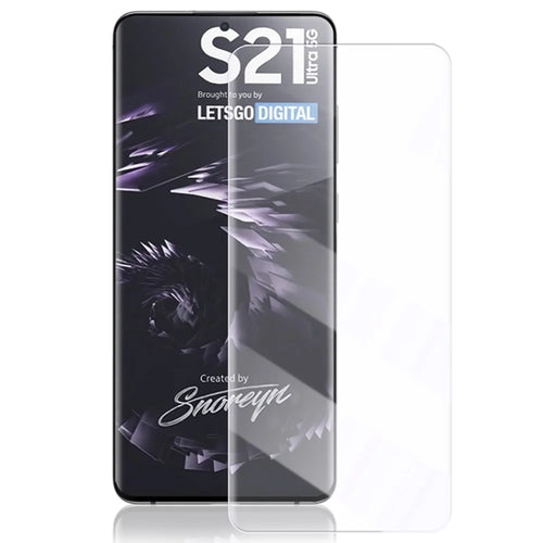 MOCOLO 3D Curved UV Tempered Glass Film for Samsung Galaxy S21 Ultra 5G, Full Cover Full Glue HD Clear Screen Protector Touch Responsive Case Friendly - 1