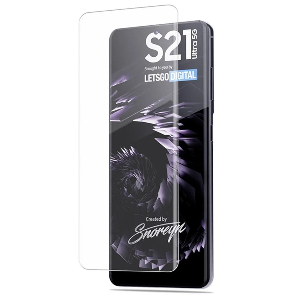 MOCOLO 3D Curved UV Tempered Glass Film for Samsung Galaxy S21 Ultra 5G, Full Cover Full Glue HD Clear Screen Protector Touch Responsive Case Friendly - 3