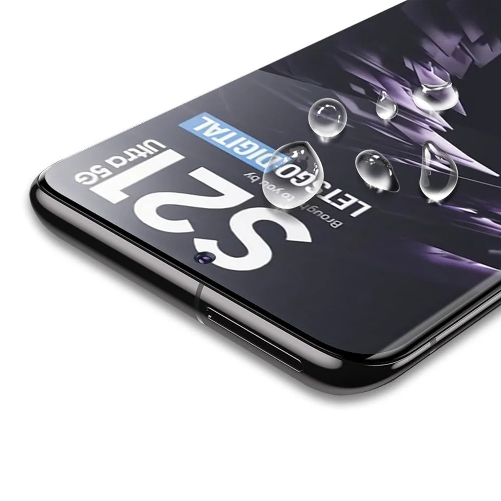 MOCOLO 3D Curved UV Tempered Glass Film for Samsung Galaxy S21 Ultra 5G, Full Cover Full Glue HD Clear Screen Protector Touch Responsive Case Friendly - 4