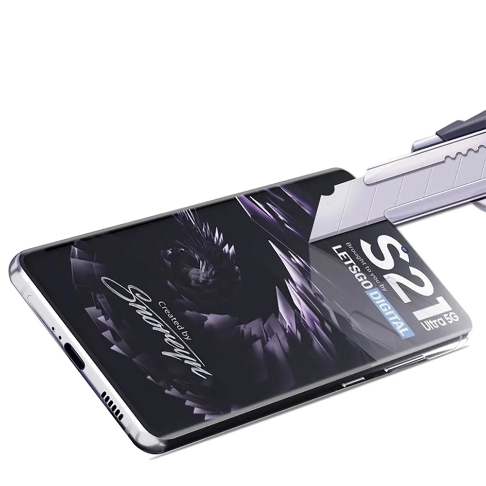 MOCOLO 3D Curved UV Tempered Glass Film for Samsung Galaxy S21 Ultra 5G, Full Cover Full Glue HD Clear Screen Protector Touch Responsive Case Friendly - 5