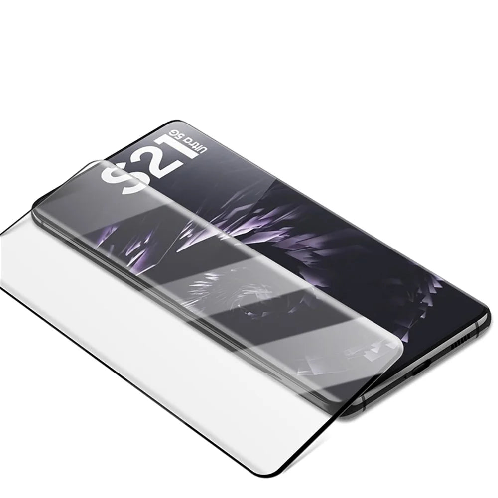 AMORUS Full Size Full Glue Screen Protector for Samsung Galaxy S21 Ultra 5G, 3D Curved Scratch-Resistant Tempered Glass Film - 6