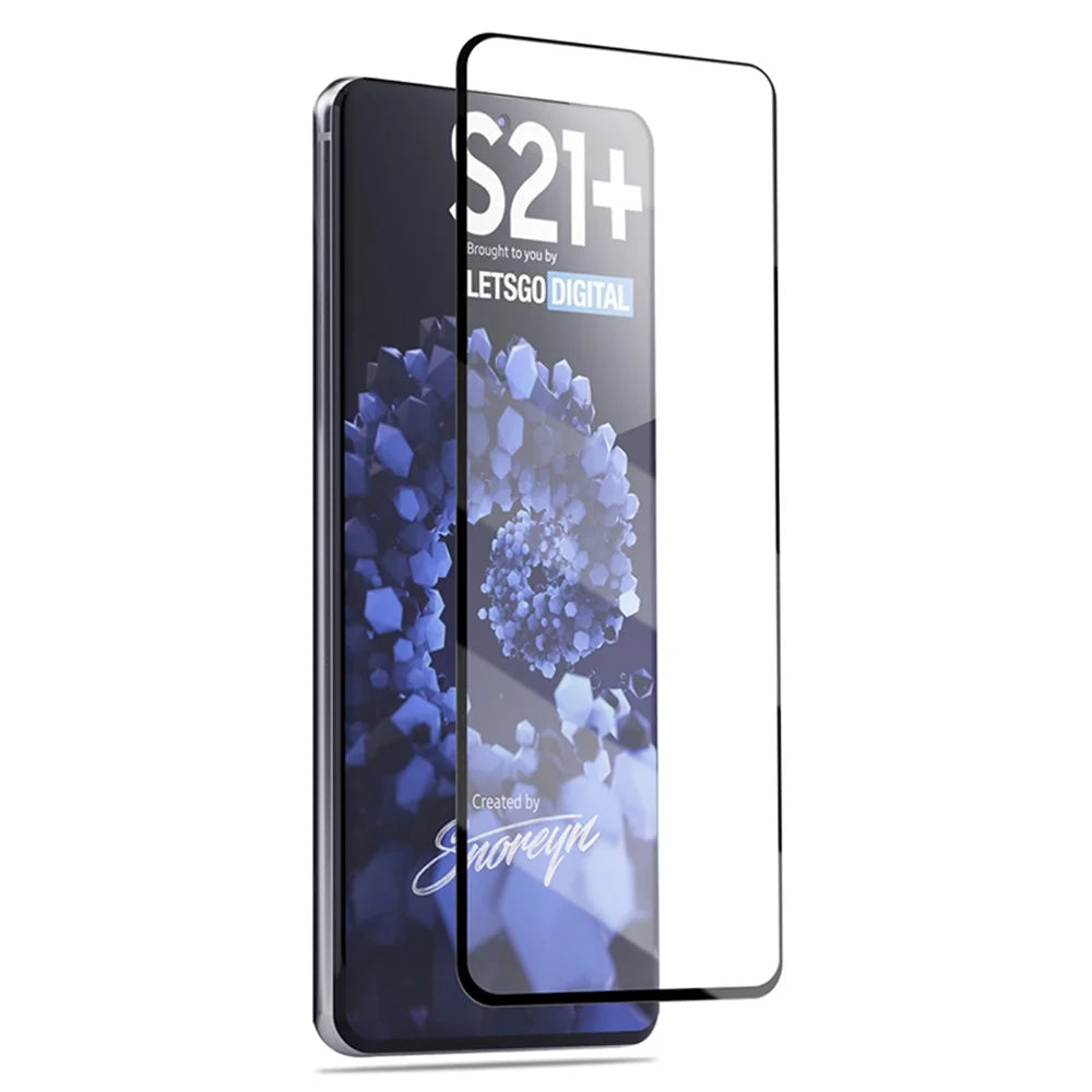MOCOLO for Samsung Galaxy S21+ Silk Print Full Glue HD Tempered Glass Full Size Screen Film - Black - 3
