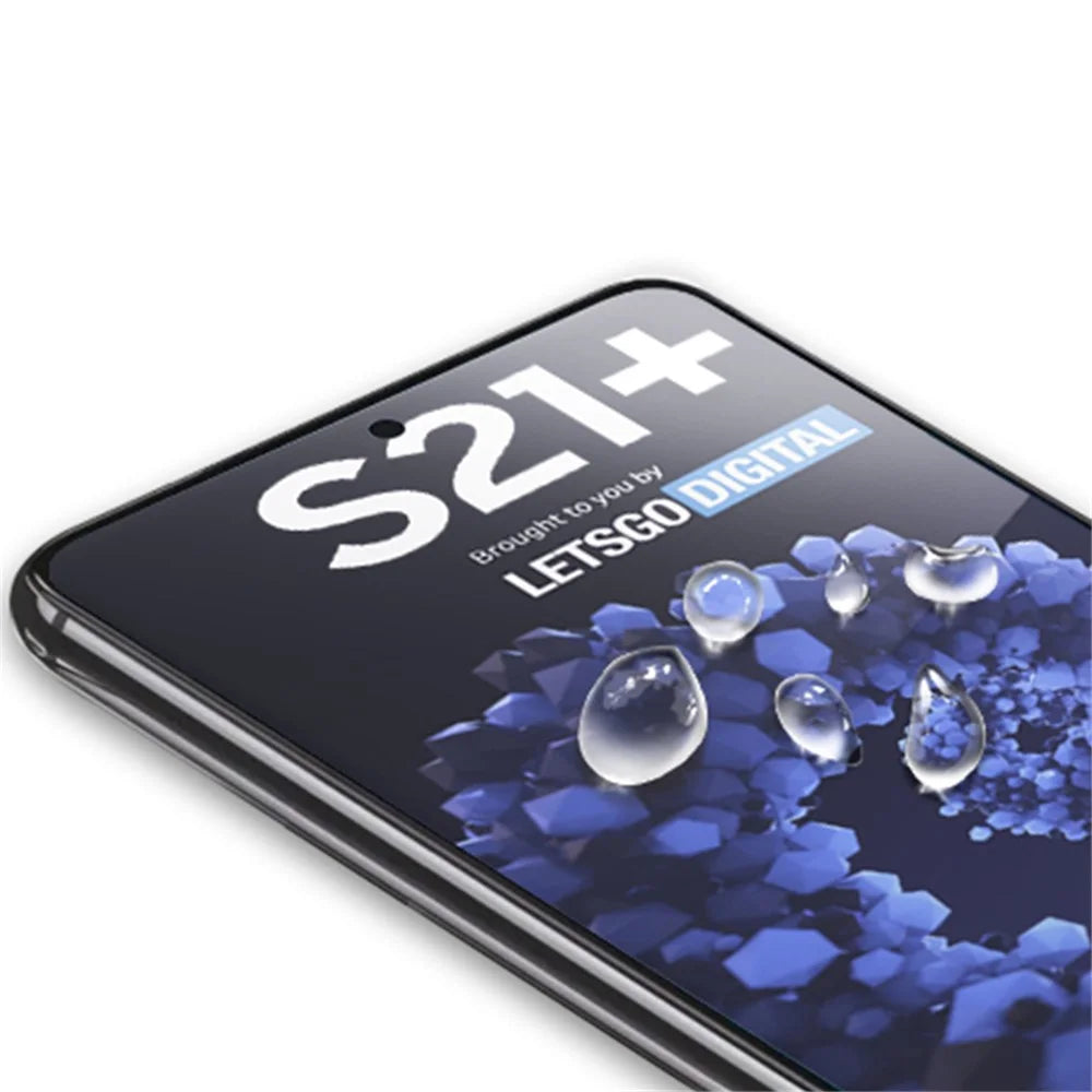AMORUS Silk Print Full Glue Full Coverage Film for Samsung Galaxy S21+ 5G HD Tempered Glass Screen Protector - Black - 3