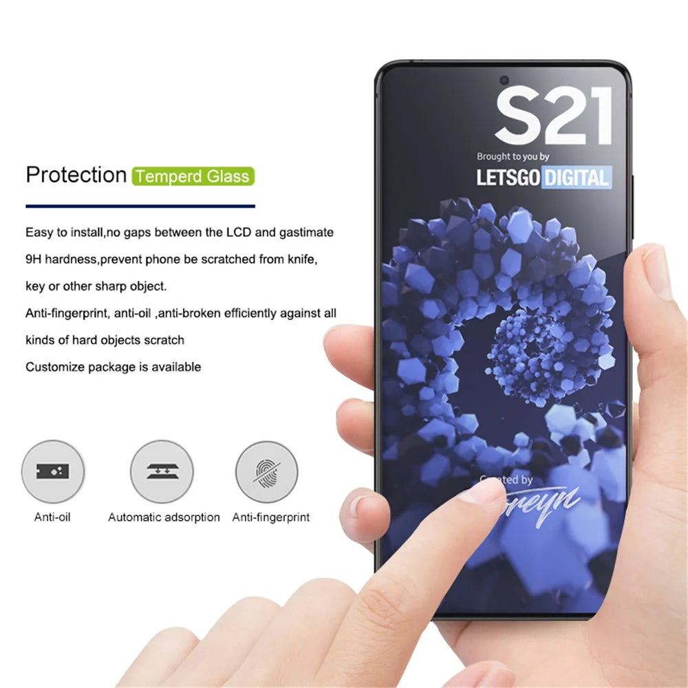 MOCOLO Silk Printing HD Tempered Glass Full Glue Full Coverage Screen Protector Film for Samsung Galaxy S21 4G / 5G - Black - 2