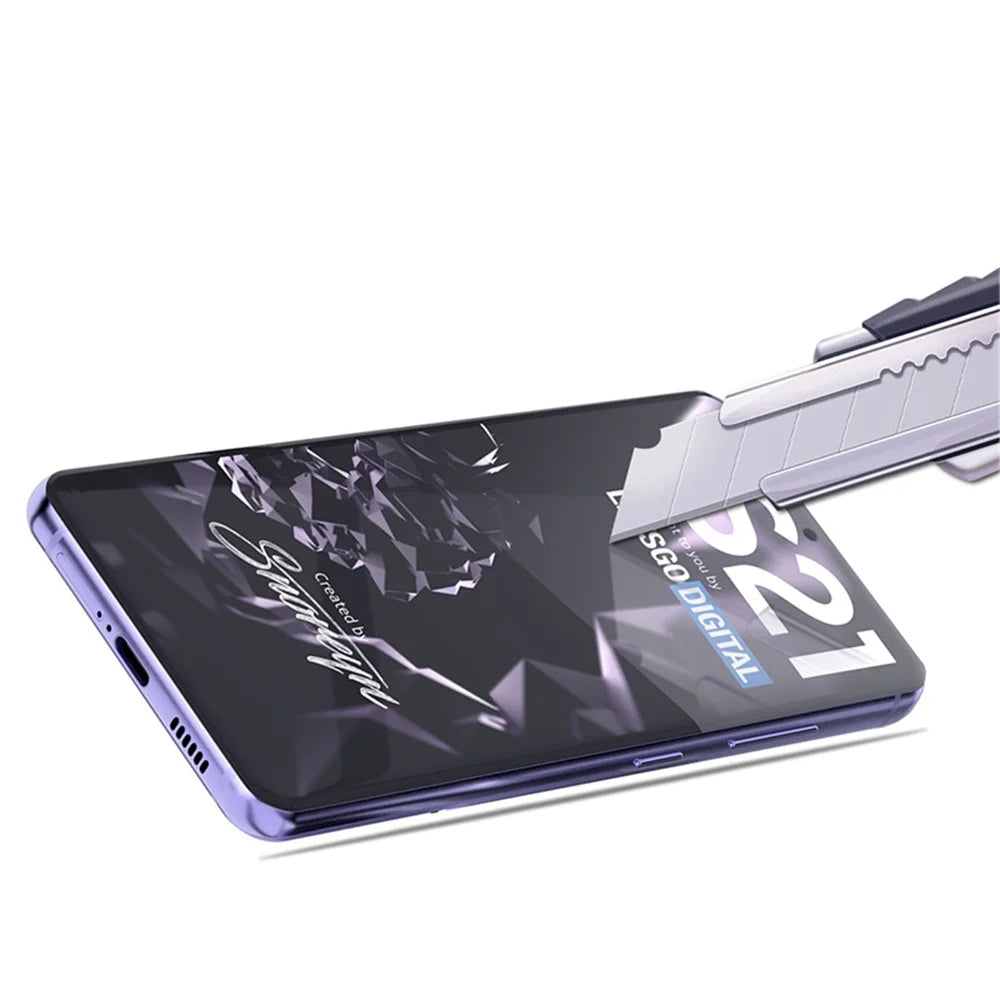 MOCOLO Silk Printing HD Tempered Glass Full Glue Full Coverage Screen Protector Film for Samsung Galaxy S21 4G / 5G - Black - 7