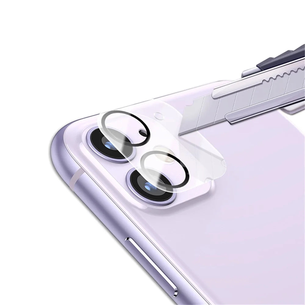 MOCOLO for iPhone 11 6.1 inch Silk Print HD Tempered Glass Camera Lens Protector - Black - 4