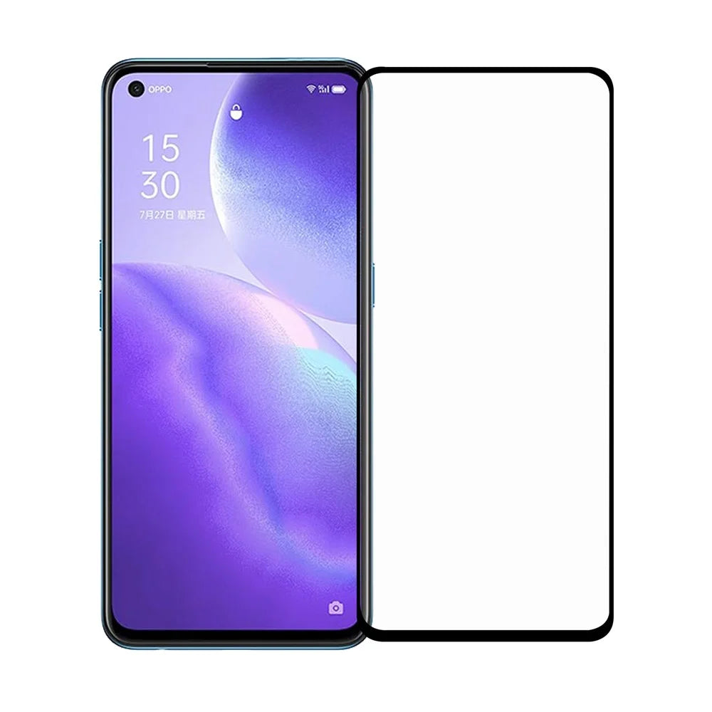 Full Glue Full Size for Oppo Reno5 5G/ Reno5 4G/Reno5 K/Find X3 Lite Tempered Glass Screen Protector - Black - 1