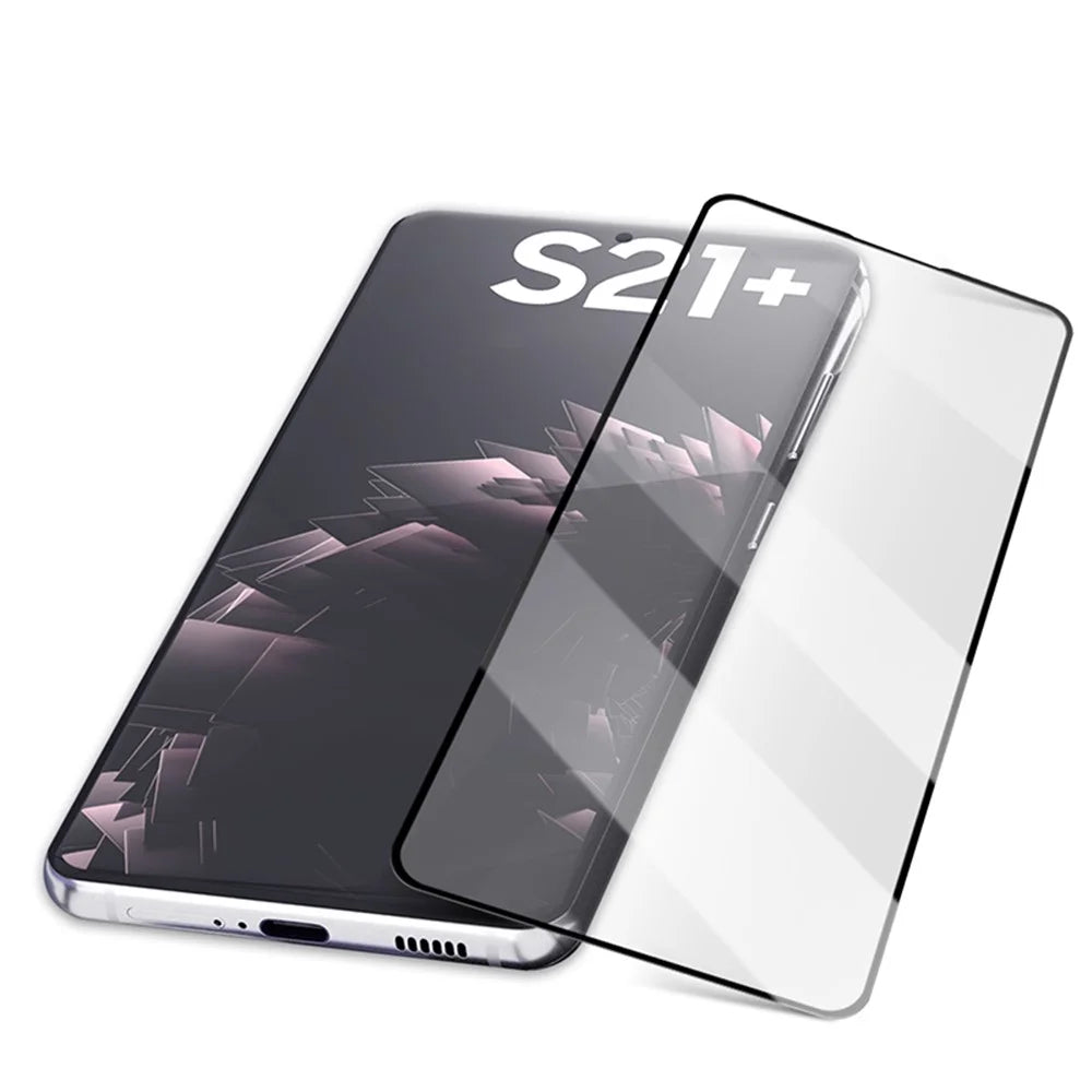MOCOLO Complete Covering 3D Curved [Side Glue] Tempered Glass Screen Protector for Samsung Galaxy S21 Plus 5G - Black - 6