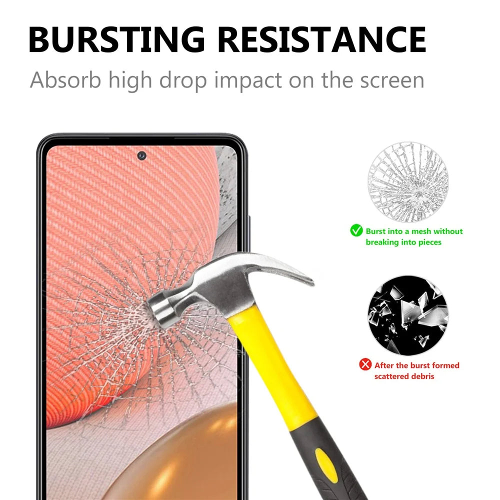Tempered Glass Screen Protector Film Black Edges for Samsung Galaxy A72 5G [Complete Covering] [Full Glue] - 2