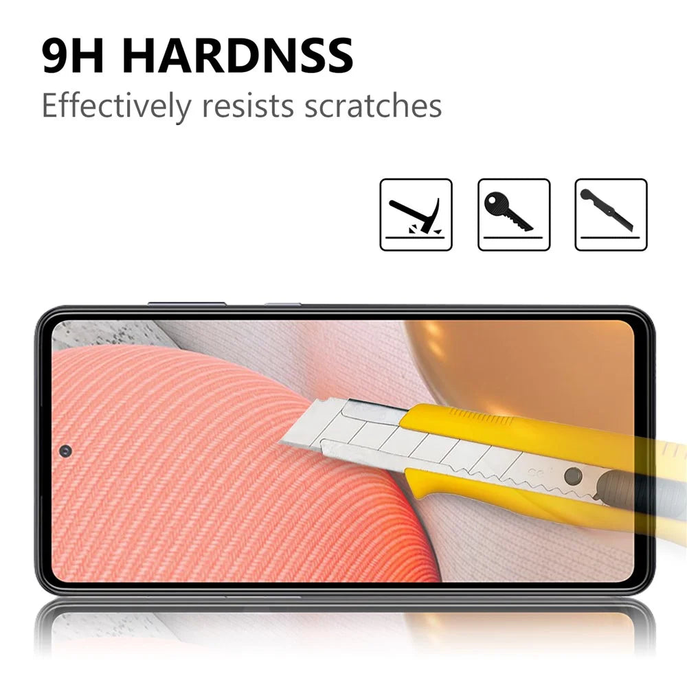 Tempered Glass Screen Protector Film Black Edges for Samsung Galaxy A72 5G [Complete Covering] [Full Glue] - 3