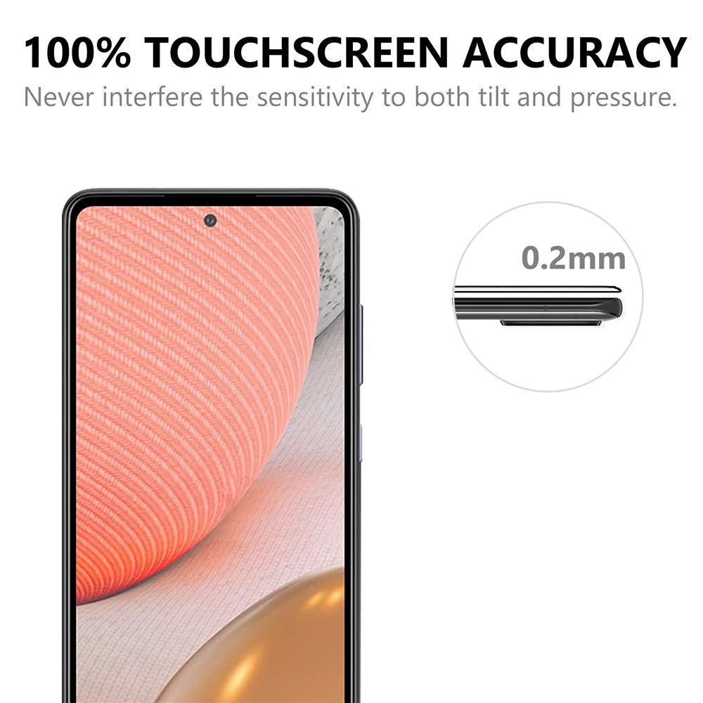 Tempered Glass Screen Protector Film Black Edges for Samsung Galaxy A72 5G [Complete Covering] [Full Glue] - 6
