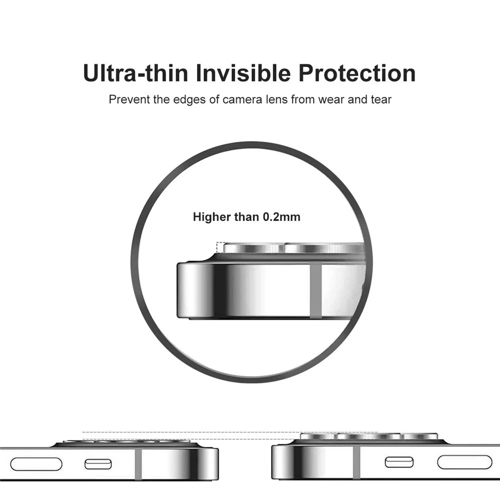ENKAY HAT PRINCE 3Pcs / Set for iPhone 12 Pro Max Aluminium Alloy Back Camera Lens Protector Ultra Clear Tempered Glass Film- Black - 5