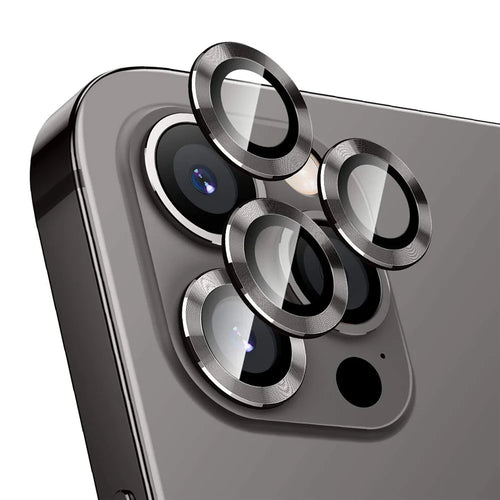 ENKAY HAT PRINCE 3Pcs / Set Aluminium Alloy Frame Back Camera Lens Protector Ultra Clear Tempered Glass Film for iPhone 12 Pro - Black - 1